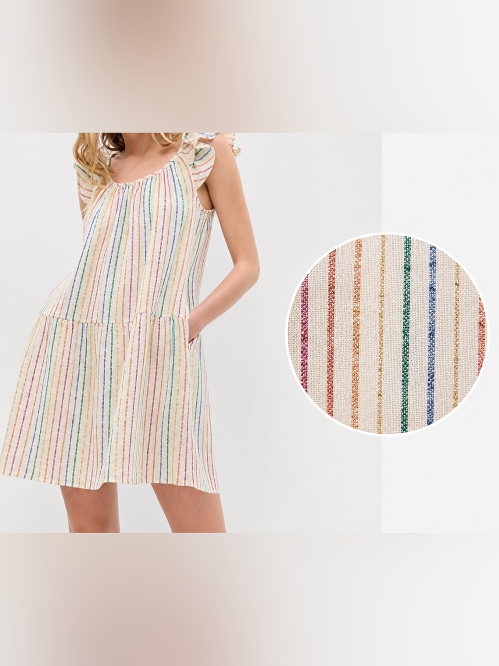 GAP Metallic Stripe Ruffle Mini Dress NWT Tall XS S M MT